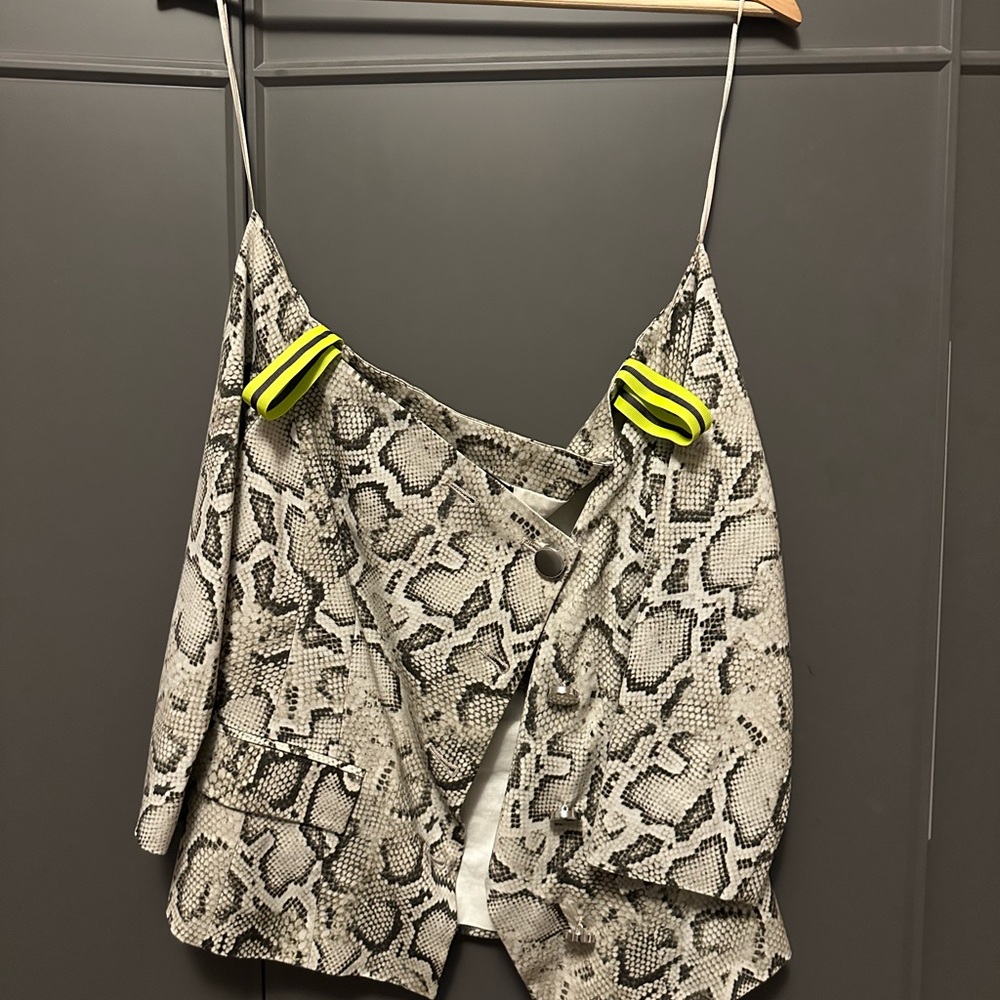 Pinko Snakeskin Top with Yellow Accents